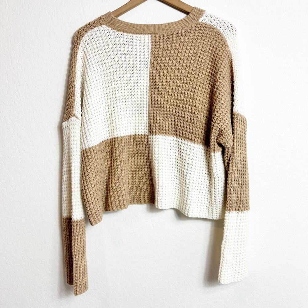 Jessica Simpson Beige White Long Sleeve Women Sweater Size XL - Picture 2 of 5